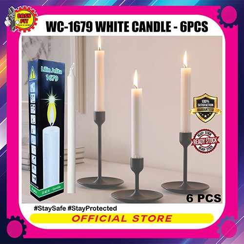 1679 WHITE CANDLE - 6PCS / Small Size White Candle /   Burn White Candle